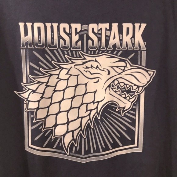 NWT~GAME OF THRONES~Official HBO~HOUSE OF STARK~Black & Gray T-Shirt~Sz 2XL - Picture 2 of 3
